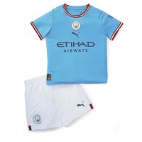 Manchester City Fotballklær Hjemmedraktsett Barn 2022-23 Kortermet (+ korte bukser)
